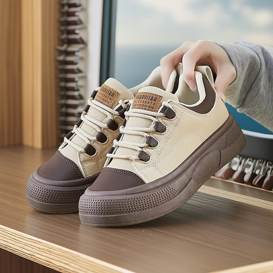 حذاء نسائي كاجوال من بثلاثة ألوان، حذاء رياضي ، بنعل مريح غير قابل للانزلاق