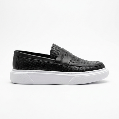 Urban Black Leather Sneakers