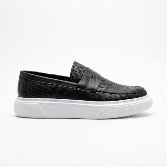 Urban Black Leather Sneakers
