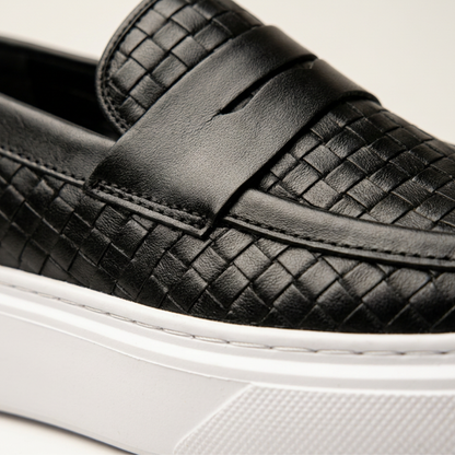 Urban Black Leather Sneakers