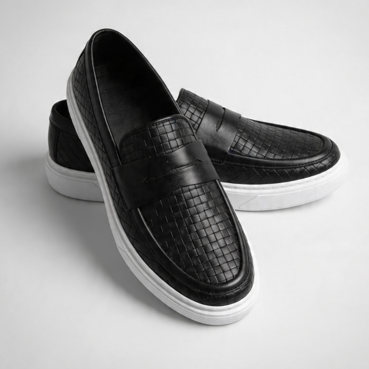 Urban Black Leather Sneakers