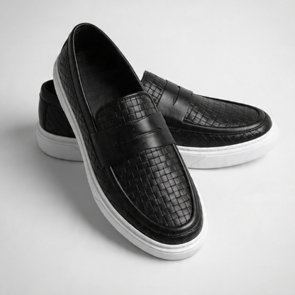 Urban Black Leather Sneakers