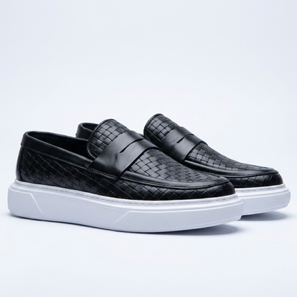 Urban Black Leather Sneakers