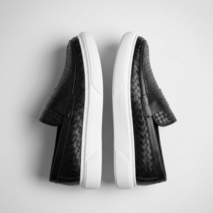 Urban Black Leather Sneakers